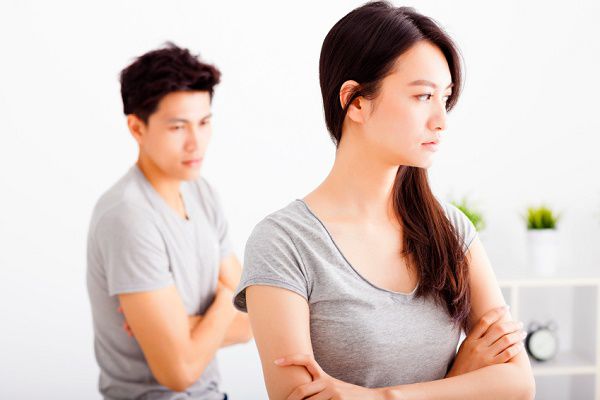 young Couple not talking after  fight  in living room