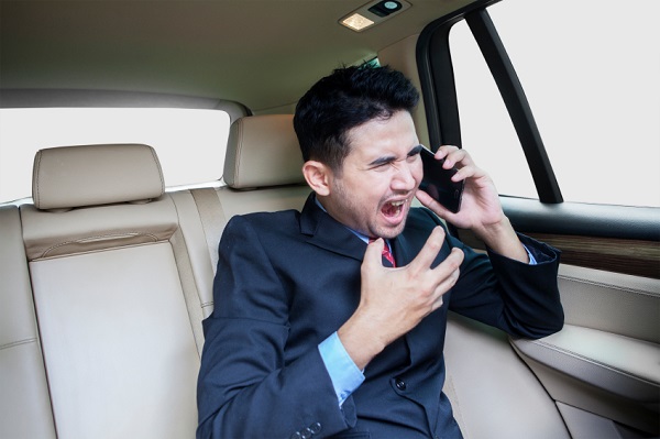 Male entrepreneur scold someone on the phone