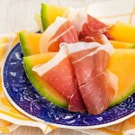 Prosciutto with cantaloupe melon-traditional Italian appetizer