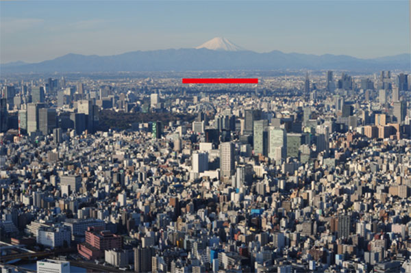 東京スカイツリーから見る富士山