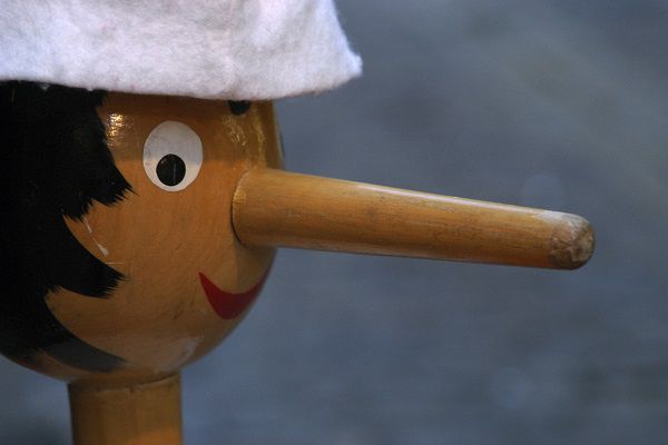Close-up of a wooden Pinocchio doll