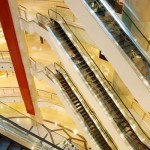 Escalator in department store