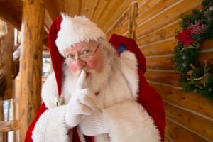 Portrait of Father Christmas With His Finger on His Lips