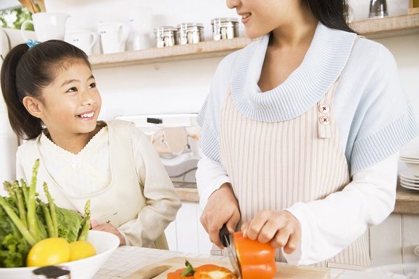 Mother and daughter in the kitchen