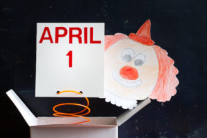 April fools day symbol concept with clown