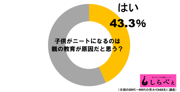 子供がニートになるのは親の教育の責任 引きこもり経験者は ニュースサイトしらべぇ