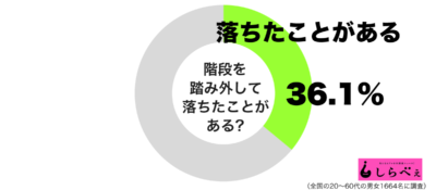 階段を踏み外して落ちたことがあるグラフ