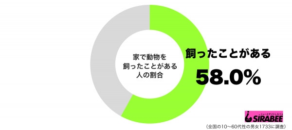 家で動物を飼ったことがあるグラフ