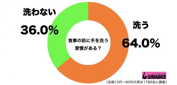 食事の前に手を洗う