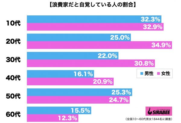 浪費家だと自覚