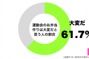 運動会のお弁当作りは大変グラフ