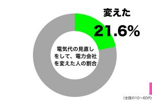 電気代の見直しをして、電力会社を変えたグラフ