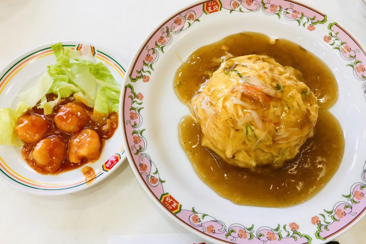 エビチリと天津飯