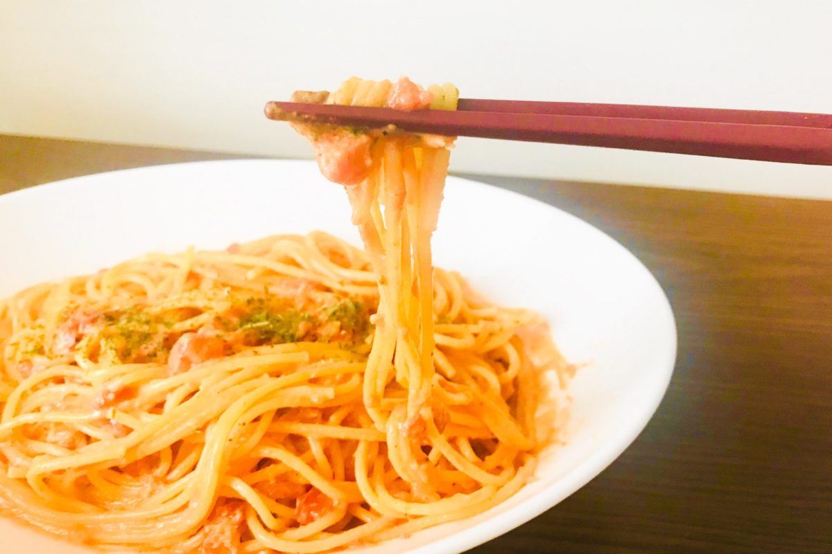 お箸で食べるスパゲッティー