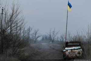 荒廃したウクライナの町