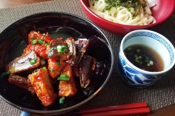 ヤンニョム茄子・うどん