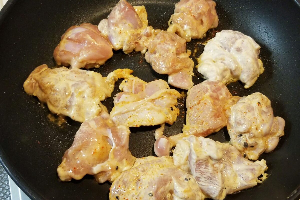 鶏肉の七味マヨ焼き・焼く