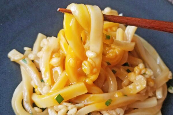 甘辛天かす釜玉うどん・実食