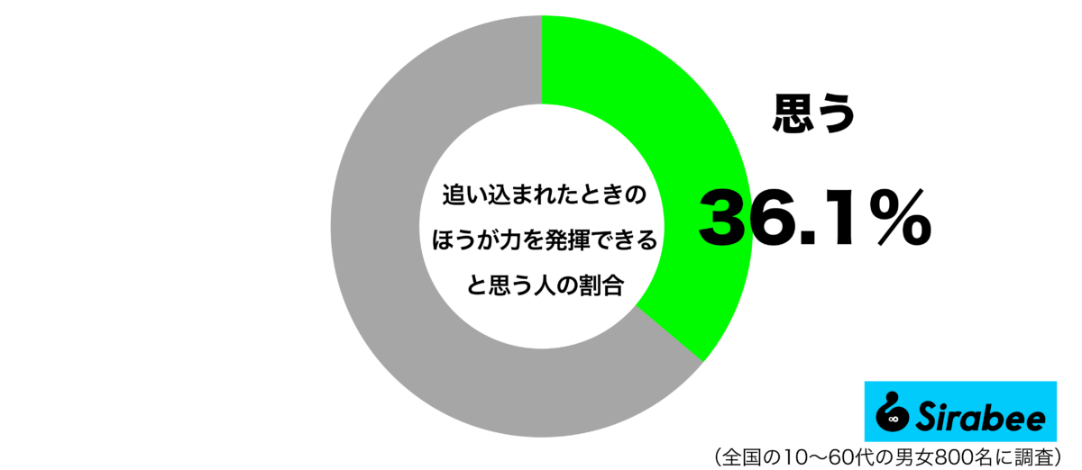 追い込まれたときのほうが力を発揮できると思うグラフ