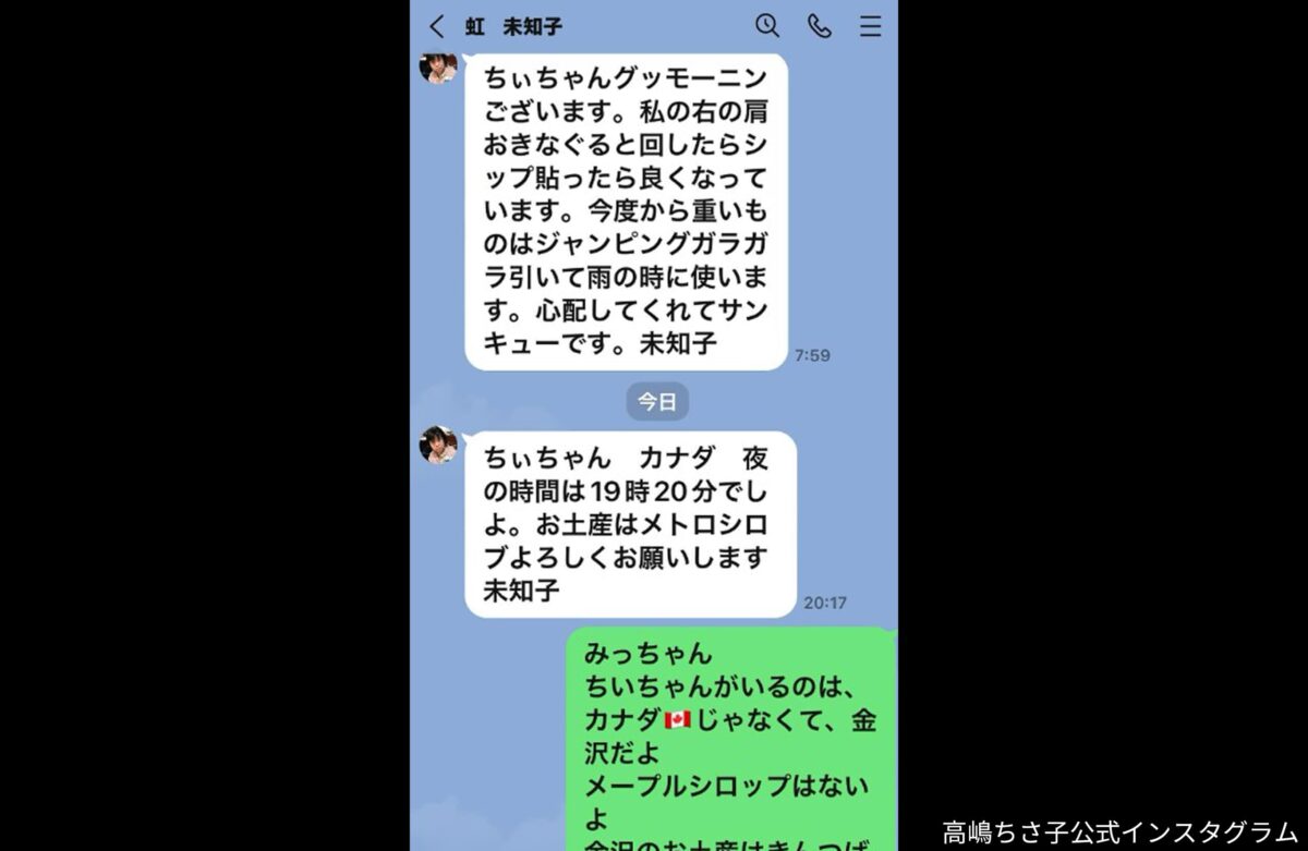 高嶋ちさ子LINE