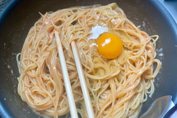 Wチーズトマたまパスタ