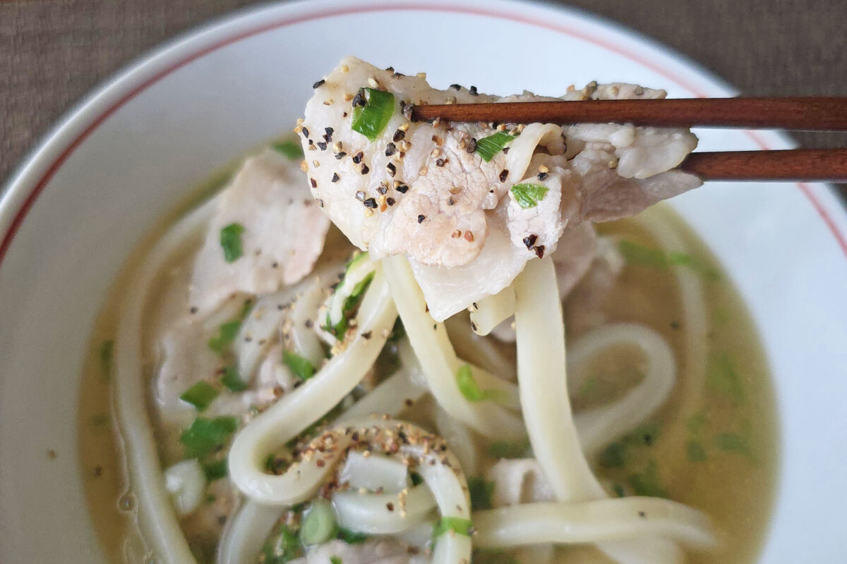 超絶品ネギ塩豚バラうどん・実食