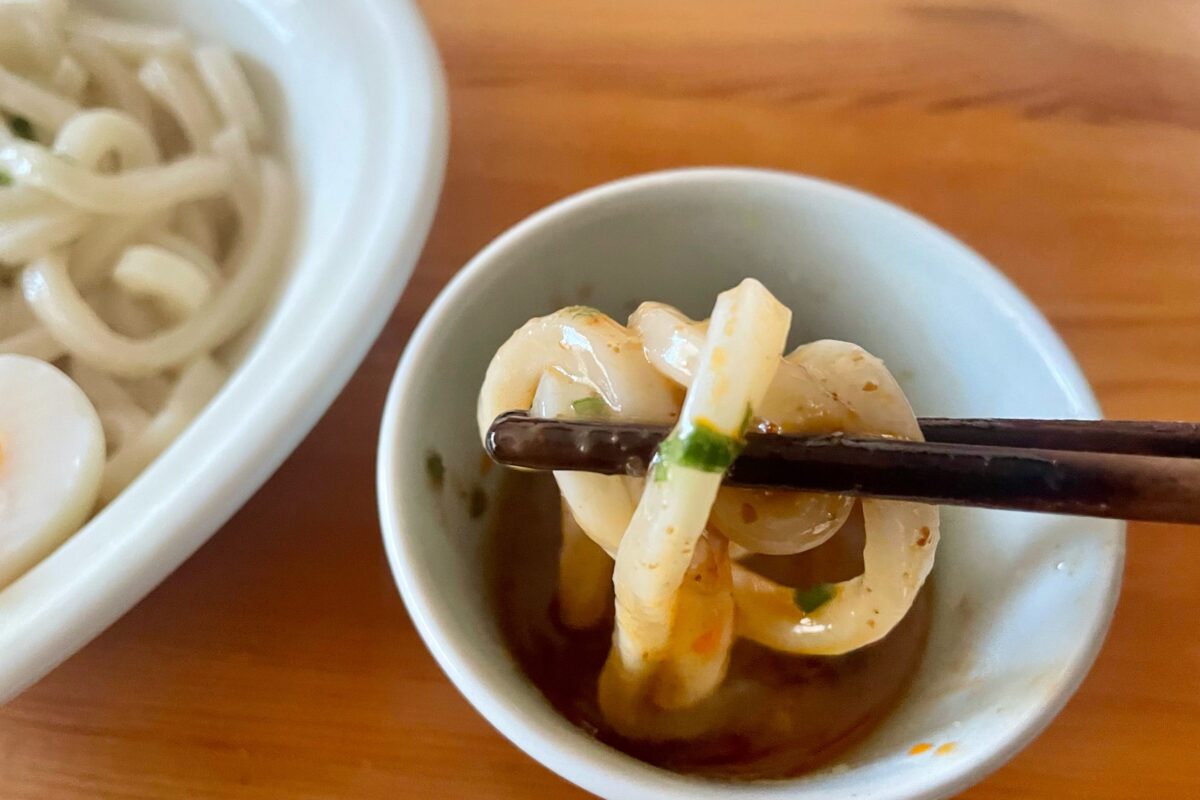 ラー油ピリ辛つけうどん