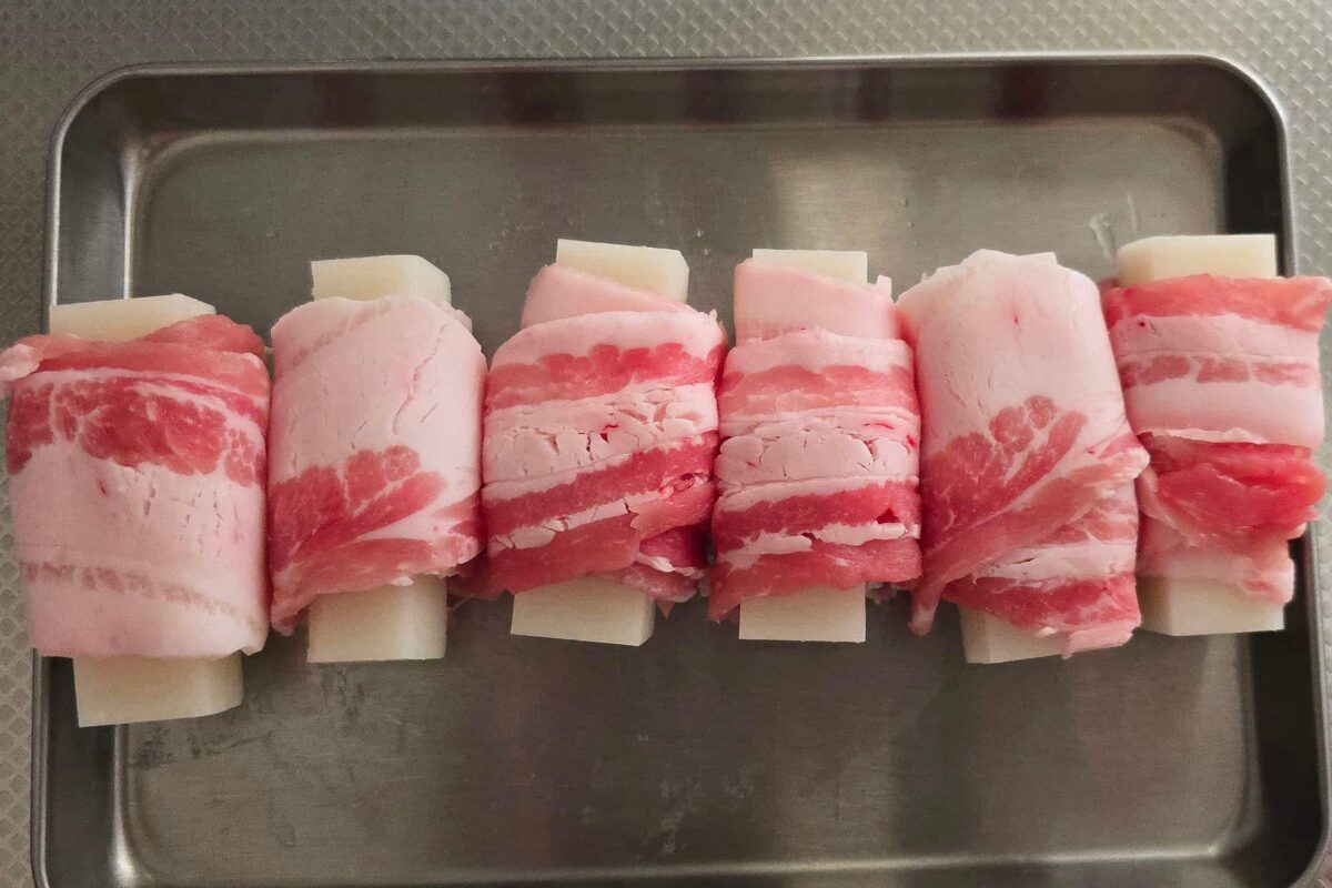 悪魔の豚巻き餅・豚バラ