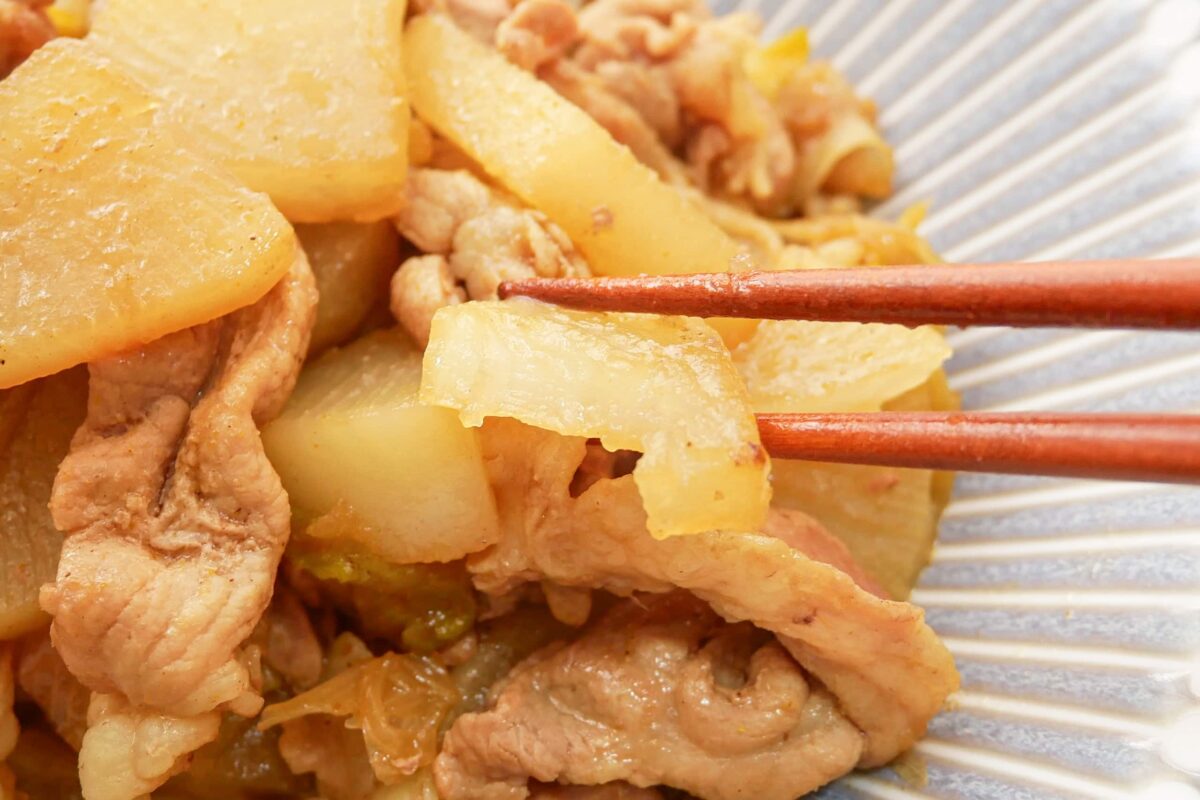 大根と豚肉のしょう油煮込み