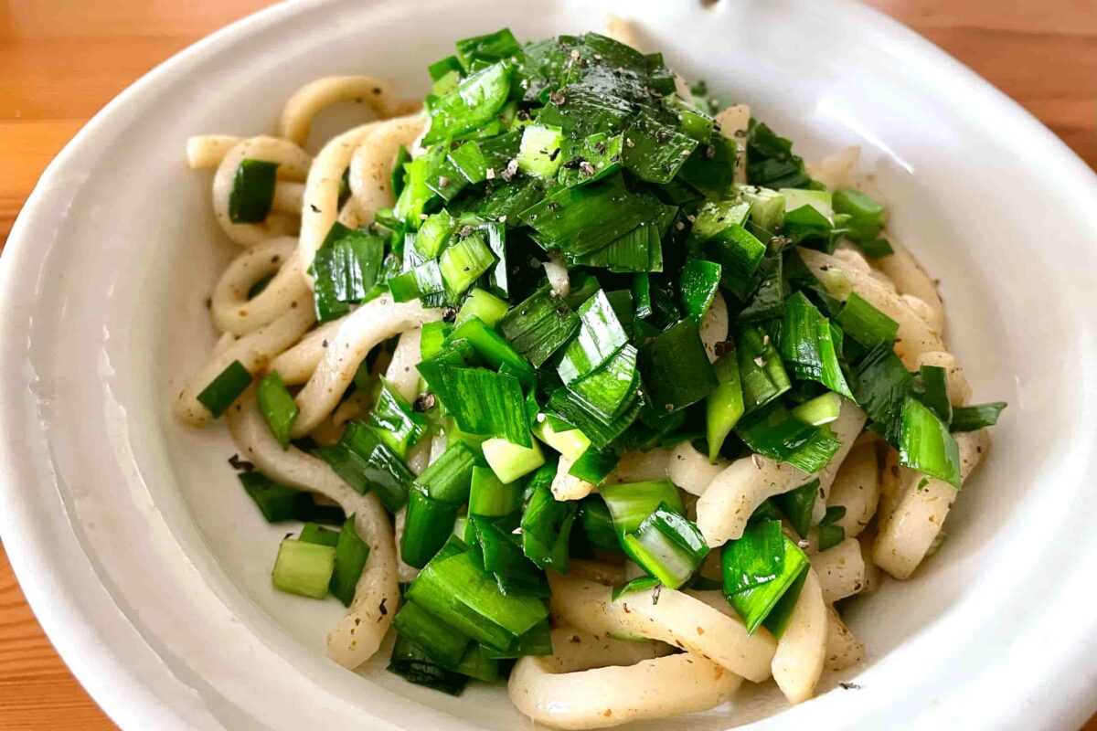 ニラだけ炒めうどん