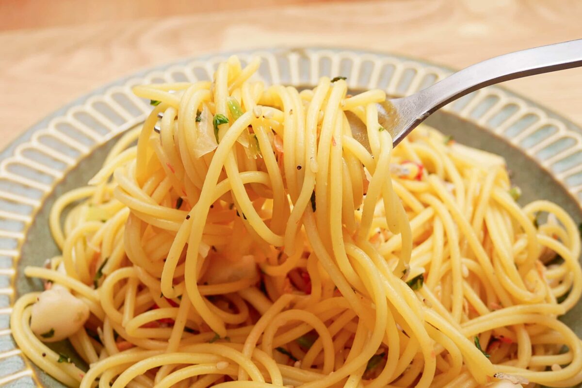 梅ちりめんとブナピーのパスタ