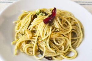 青のりと塩昆布のスパゲッティ
