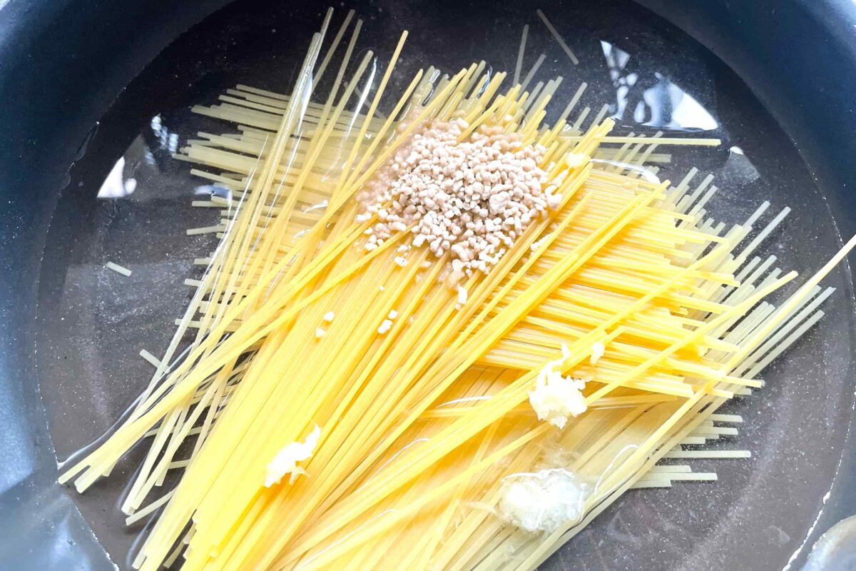 ワンパンねぎ塩ツナパスタ