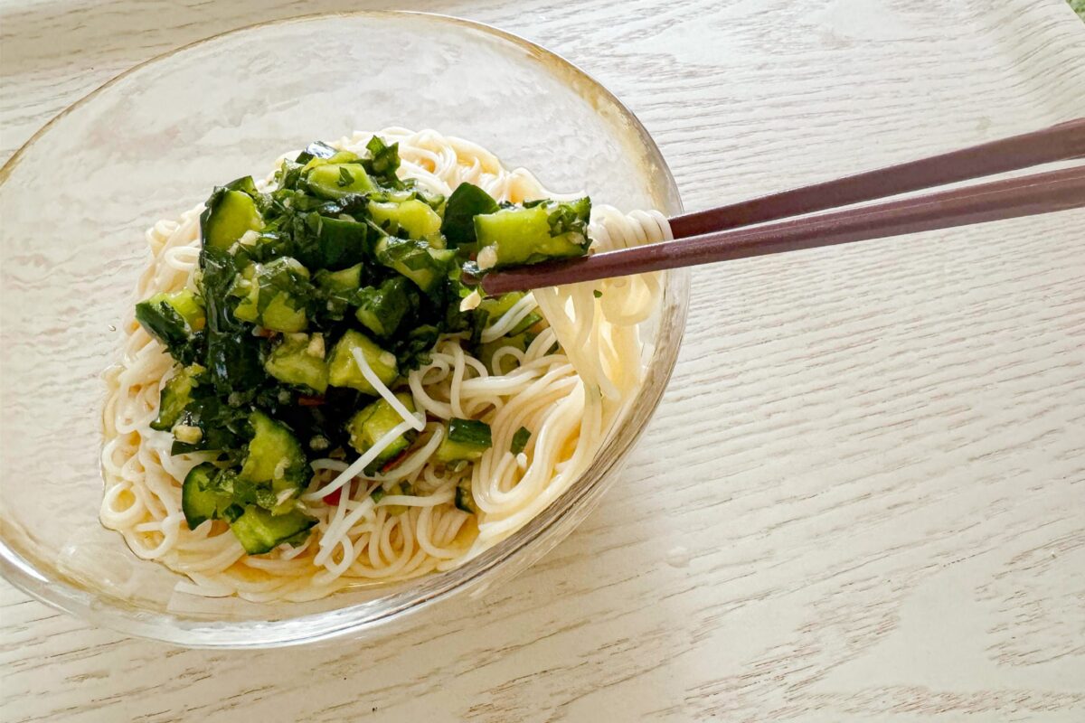 ピリ辛きゅうりダレのそうめん