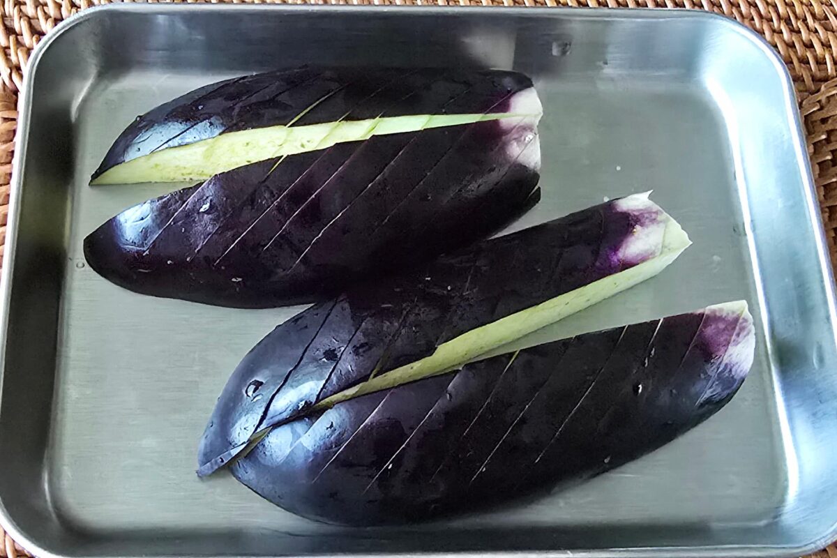 揚げないナスの揚げ浸し風・なす