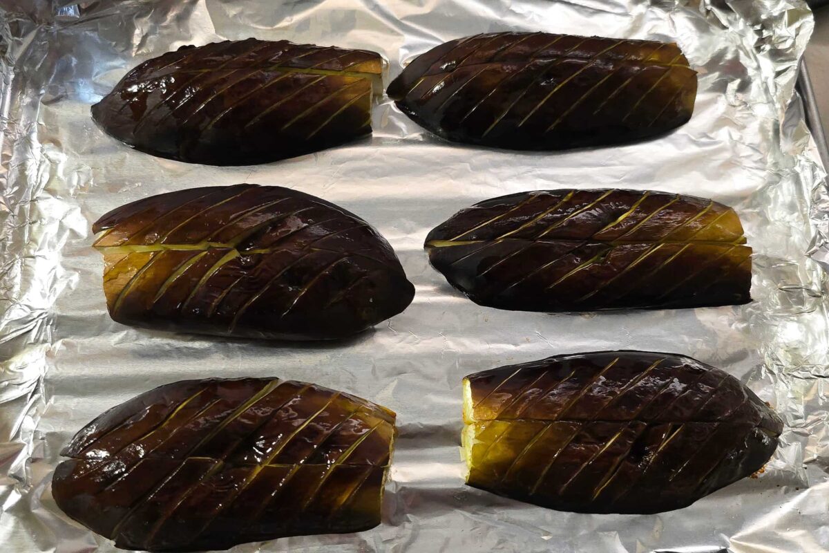 揚げないナスの揚げ浸し風・焼く