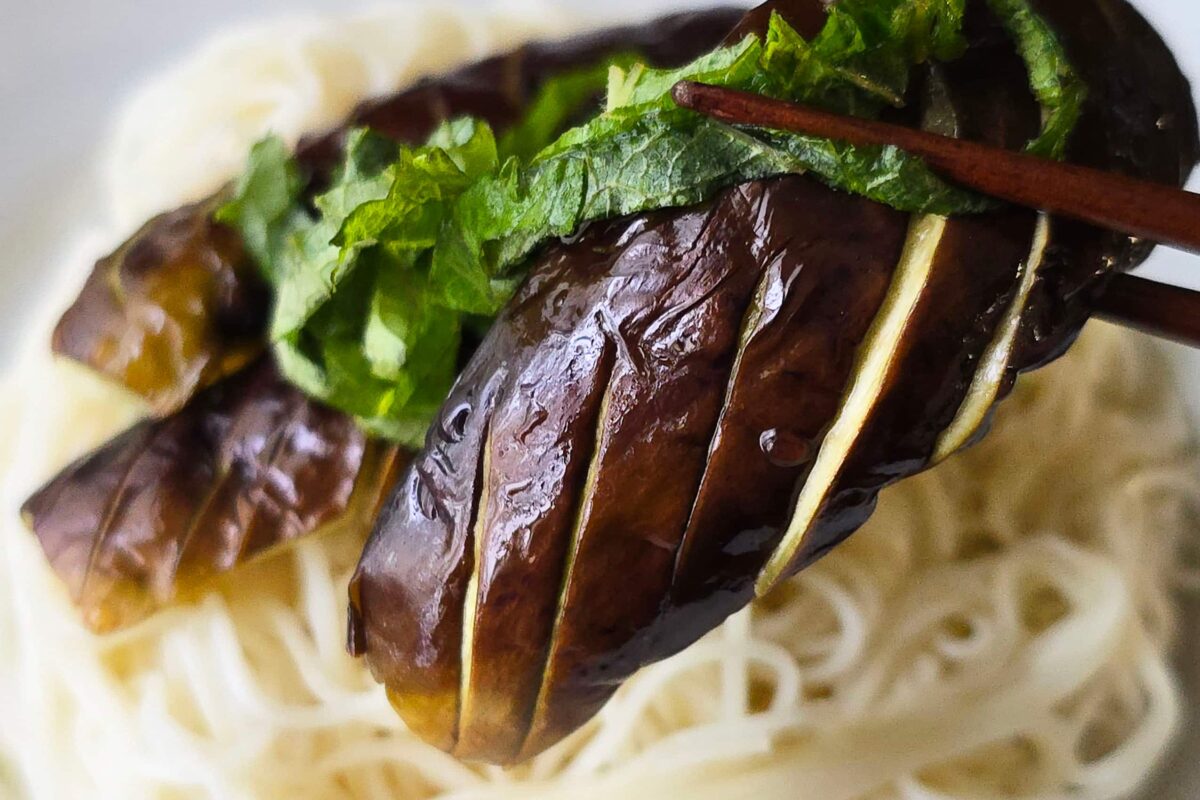 揚げないナスの揚げ浸し風・実食