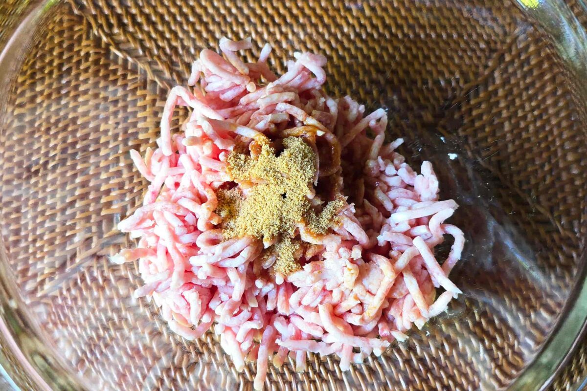 スタミナごま油そうめん・豚ひき肉