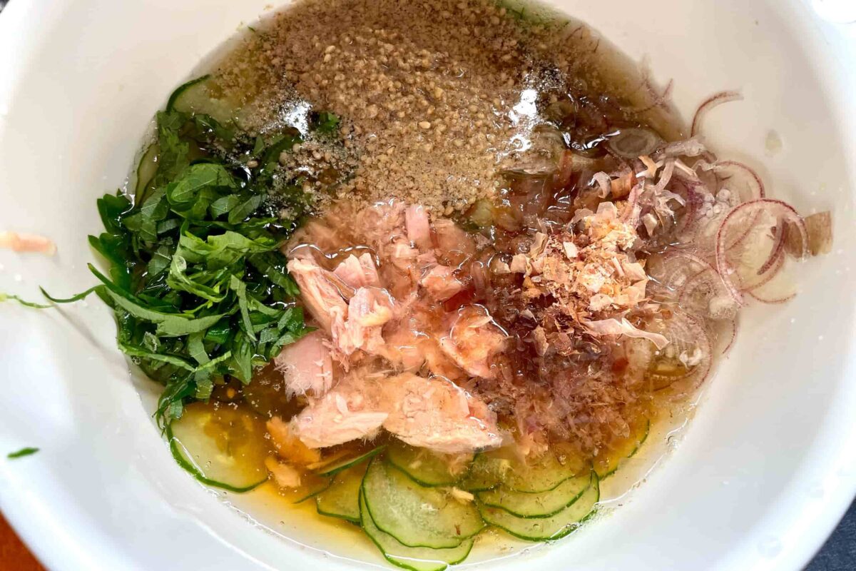 ツナときゅうりのスープそうめん