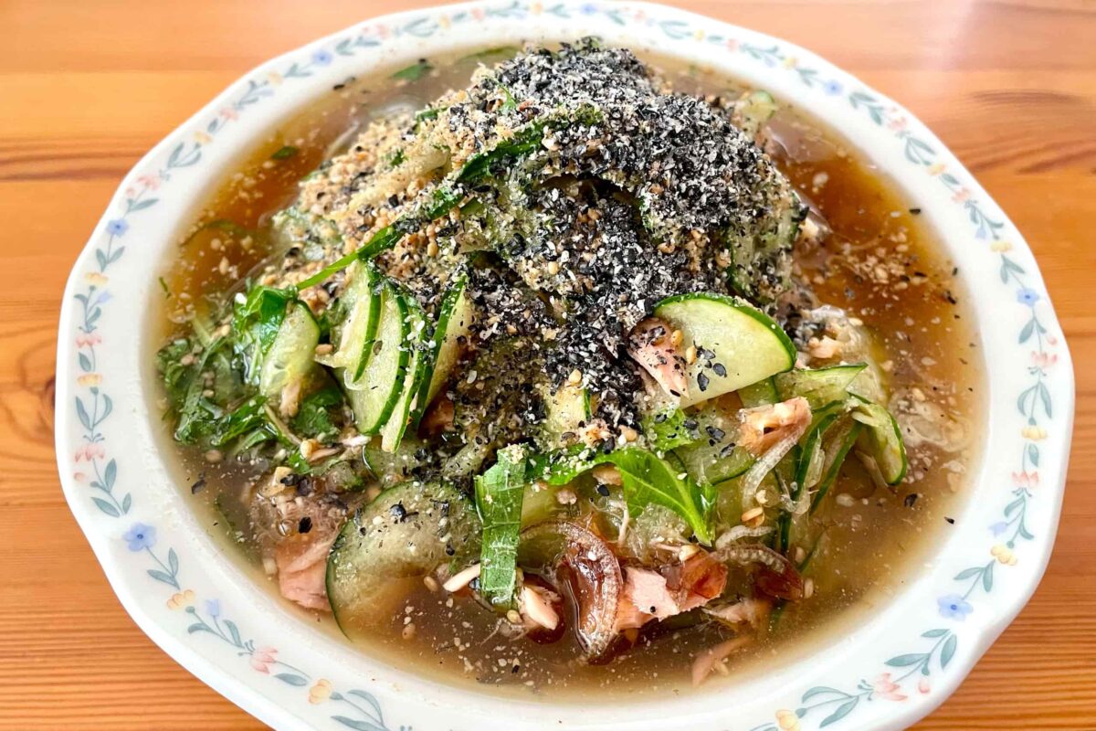 ツナときゅうりのスープそうめん