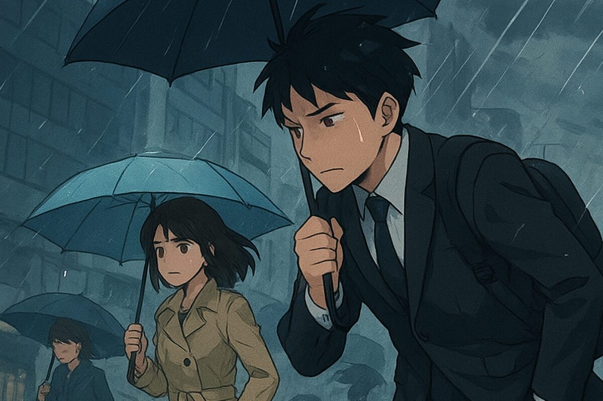 荒天のなか通勤