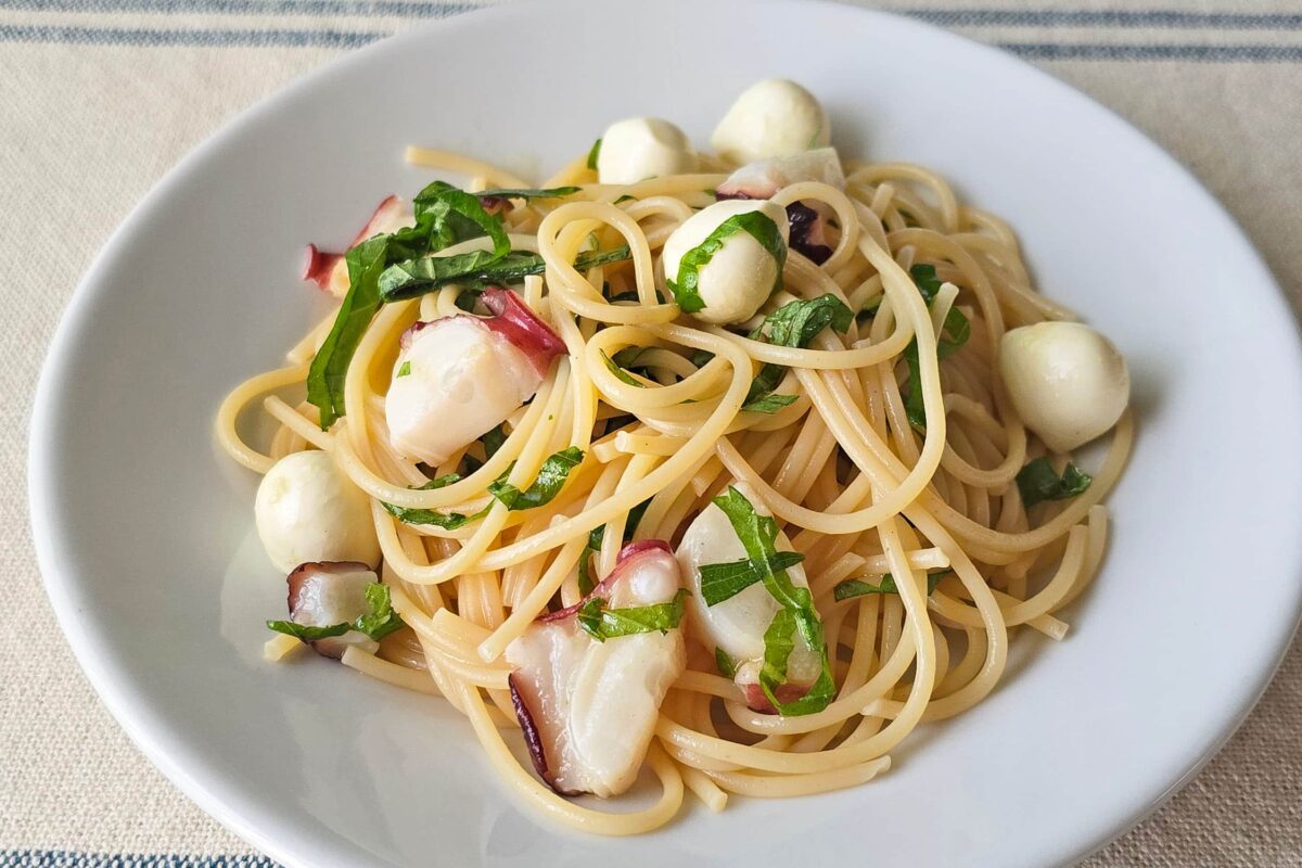 大葉のタコパスタ・完成