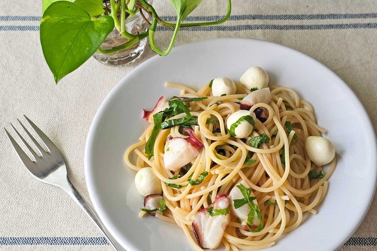 大葉のタコパスタ