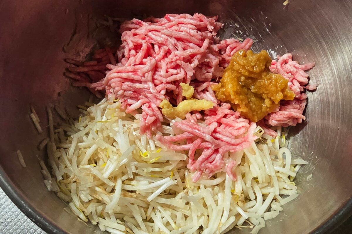 もやしみそつくね・ひき肉