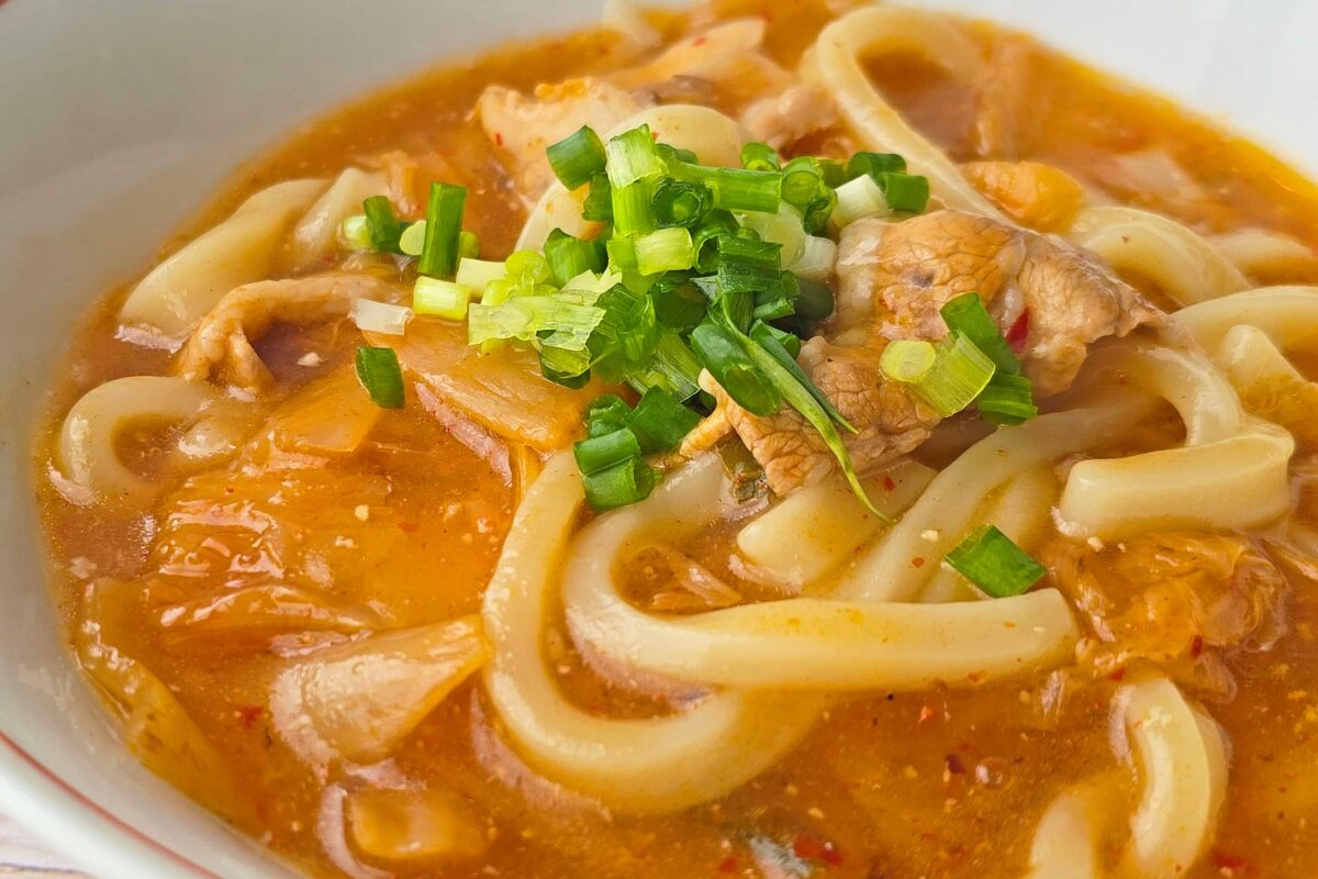 豚キムチうどん・完成