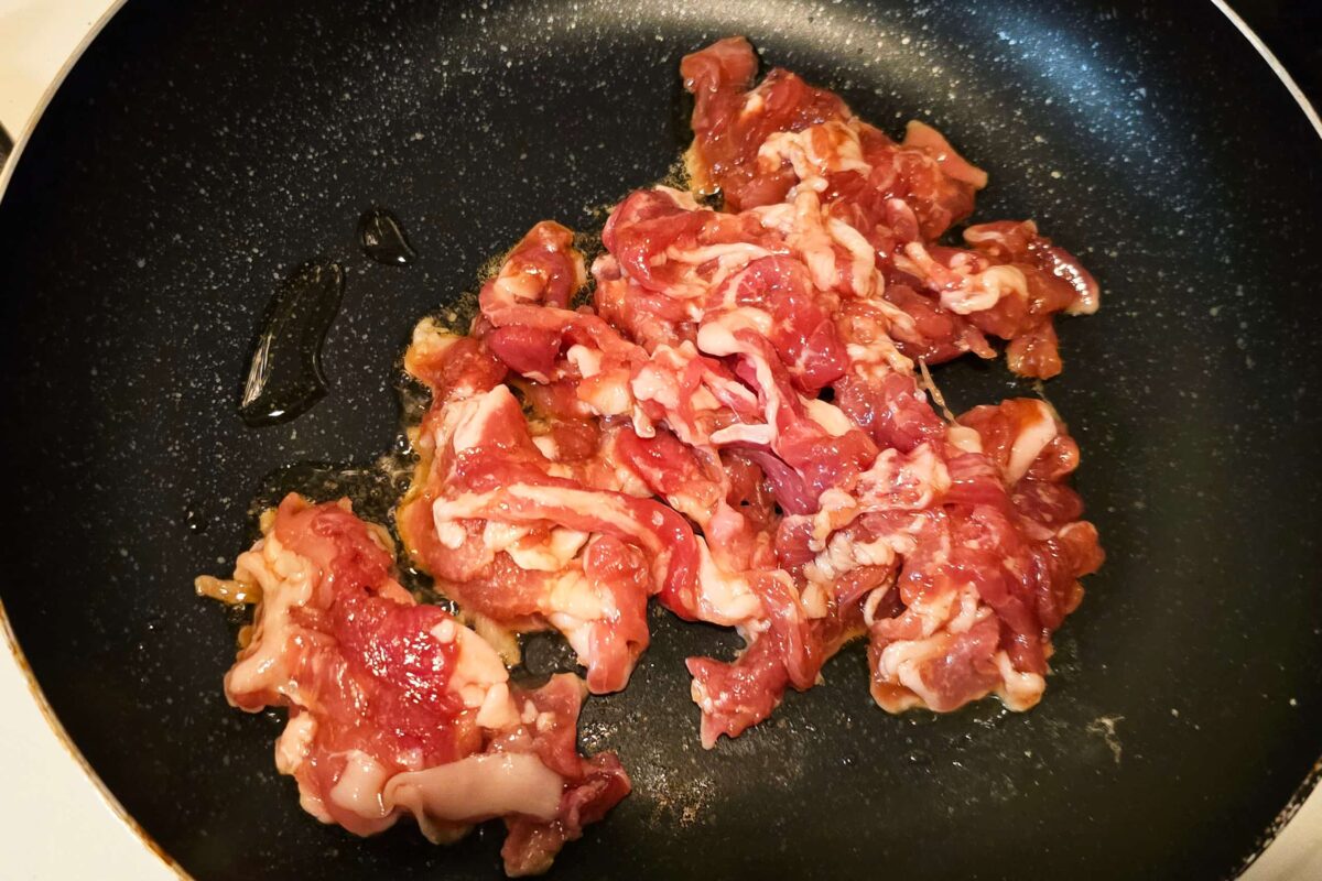 やわらか豚こま丼・フライパン