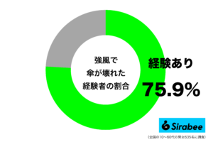 台風のときは悲惨…　約7割が経験した「強風」で起きた”傘”の悲劇