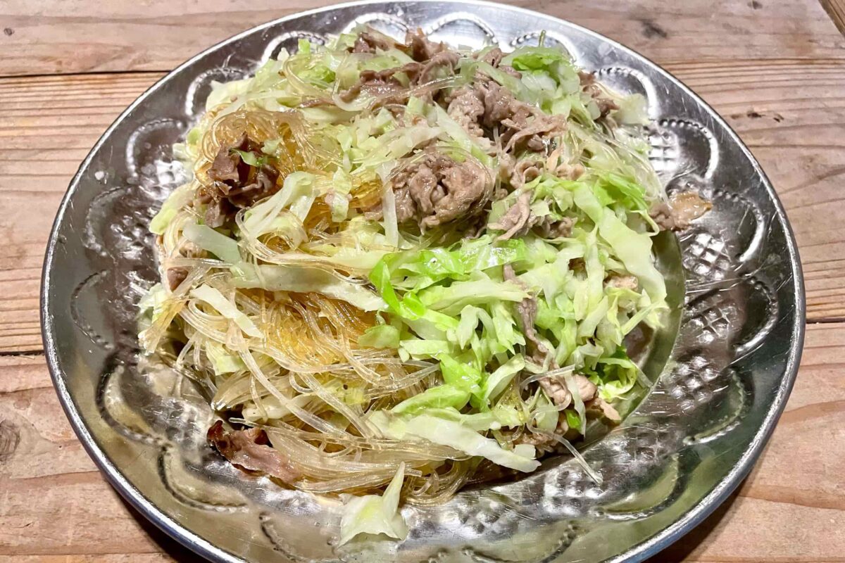 春雨とキャベツの炒め物