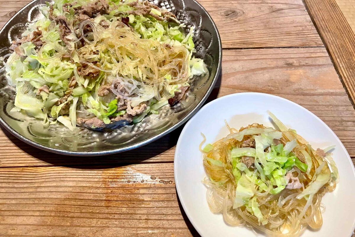 春雨とキャベツの炒め物