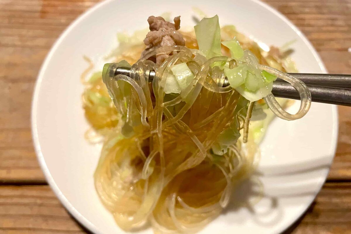 春雨とキャベツの炒め物